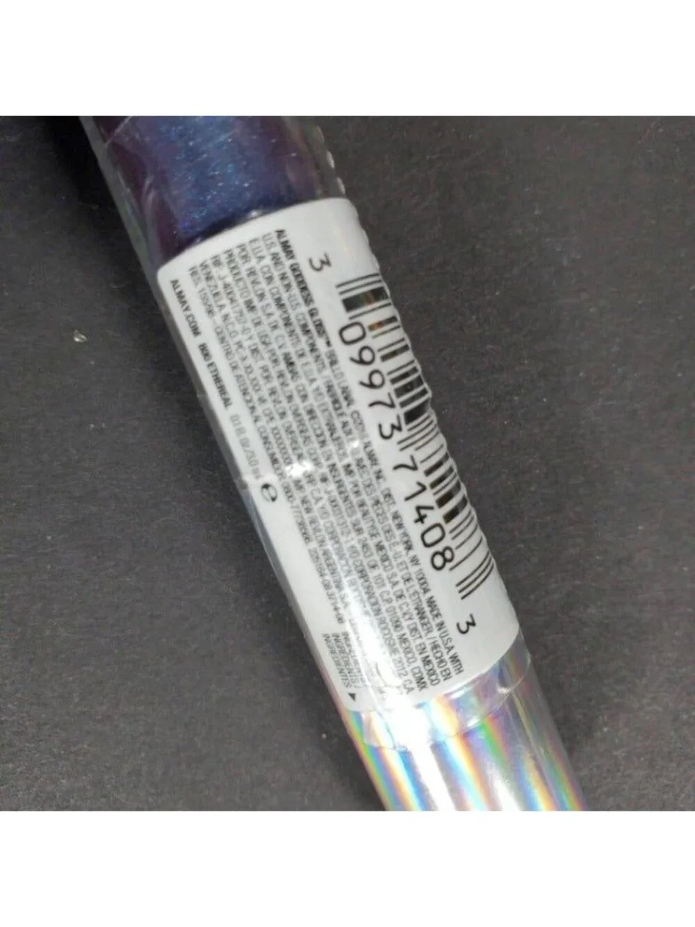 Almay Gel Lip Gloss Make Up Lip Care Goddess Gloss Blue Sparkle Ethereal Sealed
